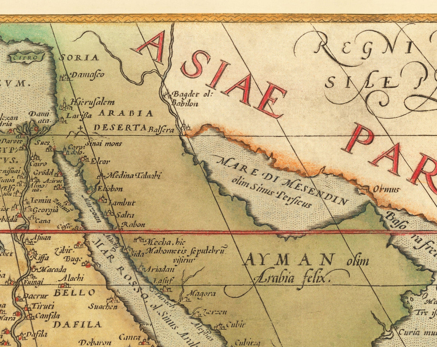 Old Map of Africa by Abraham Ortelius, 1570 - First Map of African Continent - Nubia, Zanzibar, Central Africa, Nile