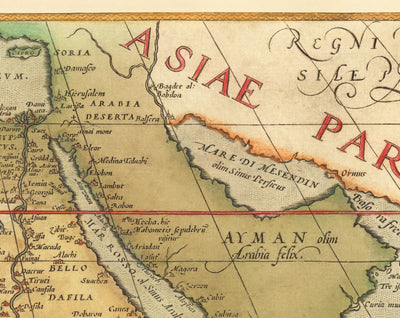 Old Map of Africa by Abraham Ortelius, 1570 - First Map of African Continent - Nubia, Zanzibar, Central Africa, Nile