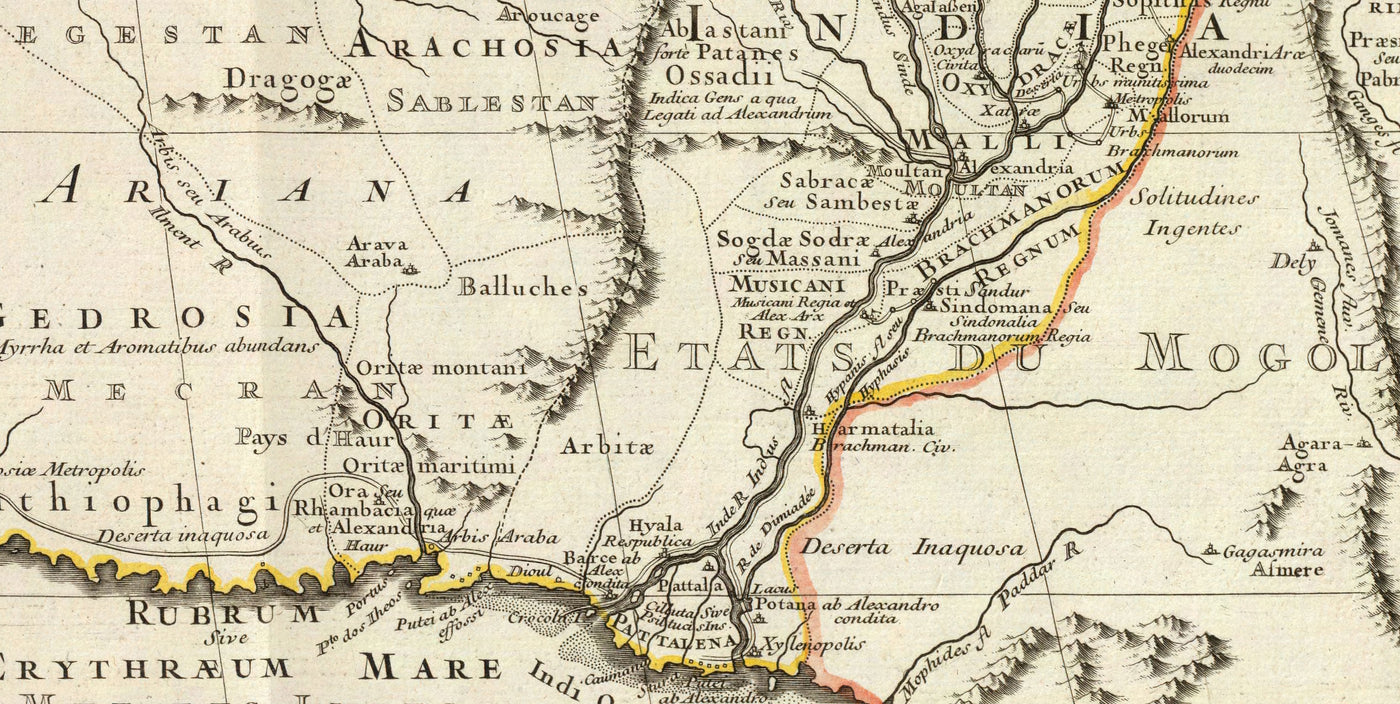 Alte Karte des Reiches von Alexander dem Großen, 1731 - 336-323 v. Chr., Ägypten, Türkei, Naher Osten, Persien, Afghanistan 