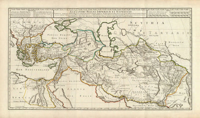 Alte Karte des Reiches von Alexander dem Großen, 1731 - 336-323 v. Chr., Ägypten, Türkei, Naher Osten, Persien, Afghanistan 