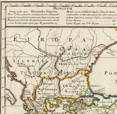 Alte Karte des Reiches von Alexander dem Großen, 1731 - 336-323 v. Chr., Ägypten, Türkei, Naher Osten, Persien, Afghanistan 