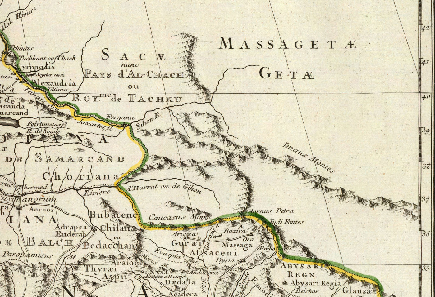 Alte Karte des Reiches von Alexander dem Großen, 1731 - 336-323 v. Chr., Ägypten, Türkei, Naher Osten, Persien, Afghanistan 