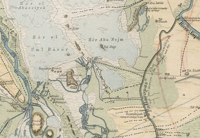 Ancienne carte de l'ancienne ville de Babylone en 1874 par William Smith - Irak, Empire babylonien, fleuve Euphrate, Hillah
