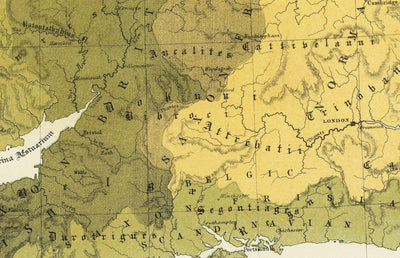 Alte Karte von Altbritannien, 1856 - Wales, Erse, Gälisches Irland, Pikten, keltische Eisenzeit-Stämme, Silures 