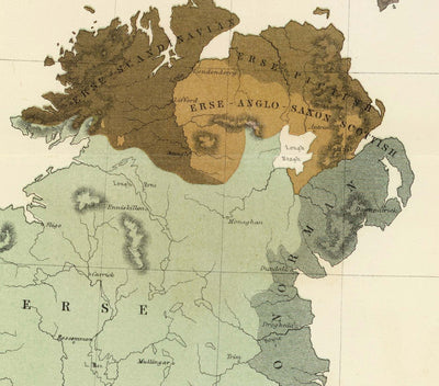Alte Karte von Altbritannien, 1856 - Wales, Erse, Gälisches Irland, Pikten, keltische Eisenzeit-Stämme, Silures 