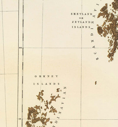 Alte Karte von Altbritannien, 1856 - Wales, Erse, Gälisches Irland, Pikten, keltische Eisenzeit-Stämme, Silures 