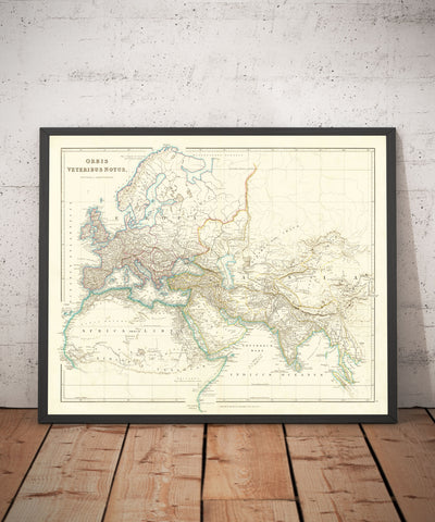 Old Map of the Ancient World by Arrowsmith, 1822 - Medieval Europe, Middle East, Africa - Orbis Veteribus Notus