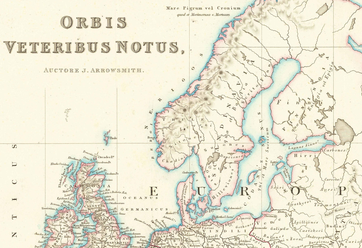 Old Map of the Ancient World by Arrowsmith, 1822 - Medieval Europe, Middle East, Africa - Orbis Veteribus Notus