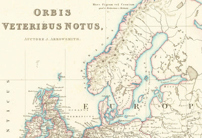 Old Map of the Ancient World by Arrowsmith, 1822 - Medieval Europe, Middle East, Africa - Orbis Veteribus Notus