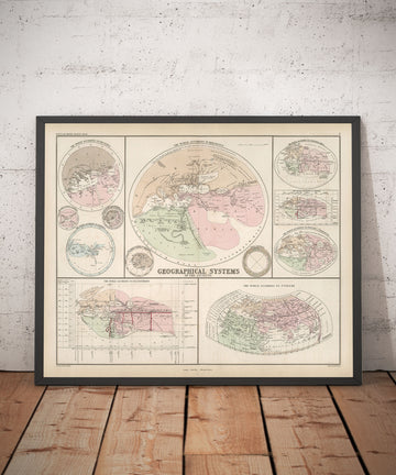 Sistemas geográficos antiguos por William Smith en 1874 - Heródoto, Ptolomeo, Hecateo, Eratóstenes Mapas del mundo