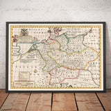 Mappa Antica della Germania, 1712 - Germania, Tribù Germaniche, Norico, Rezia, Austria, Svizzera, Polonia, Danimarca 
