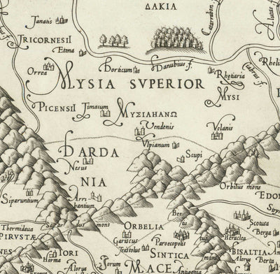 Old Map of Ancient Greece, 1558 by Salamanca - Macedonia, Balkans, Crete, Rhodes, Turkey, Corfu