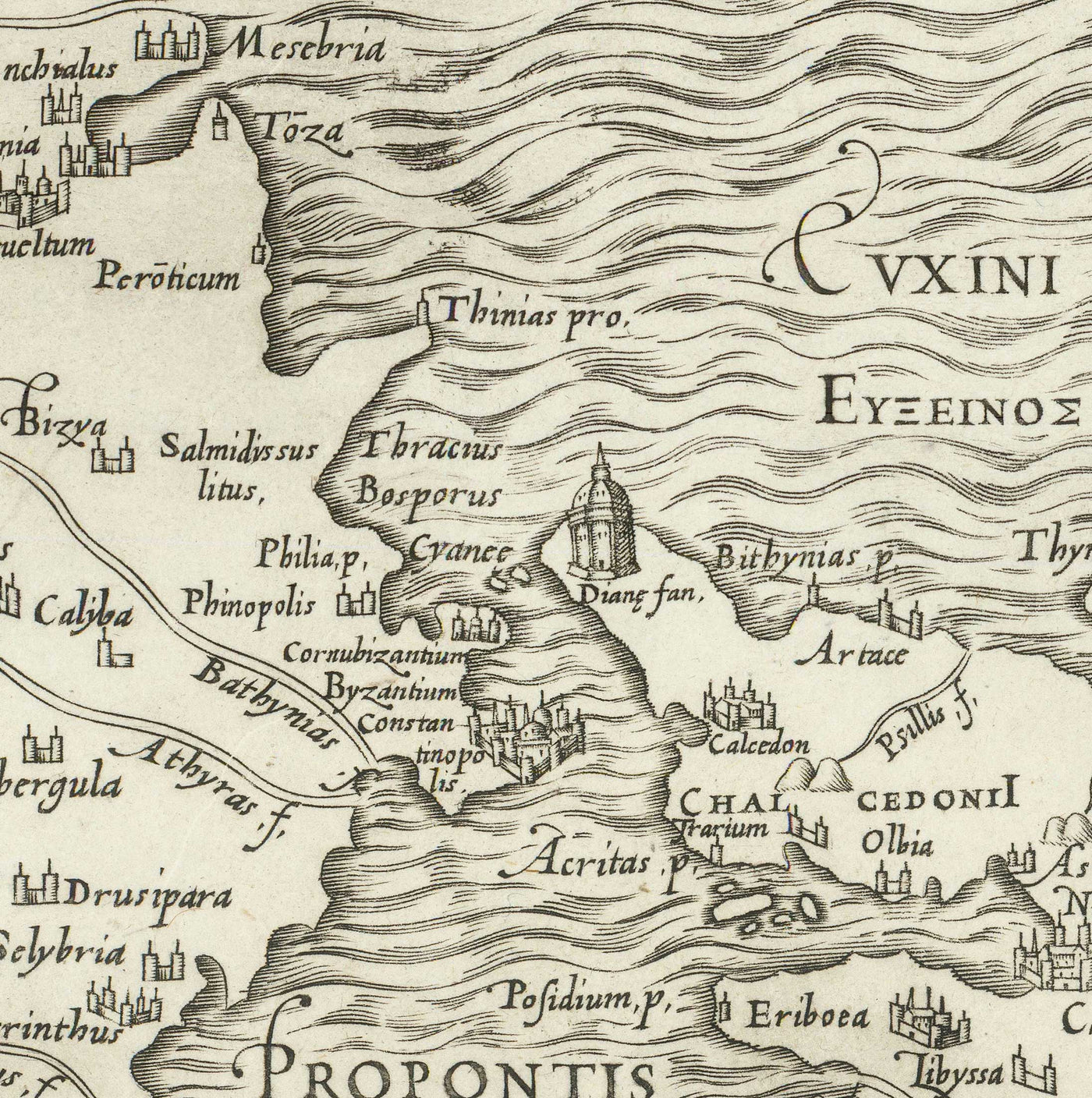 Old Map of Ancient Greece, 1558 by Salamanca - Macedonia, Balkans, Crete, Rhodes, Turkey, Corfu