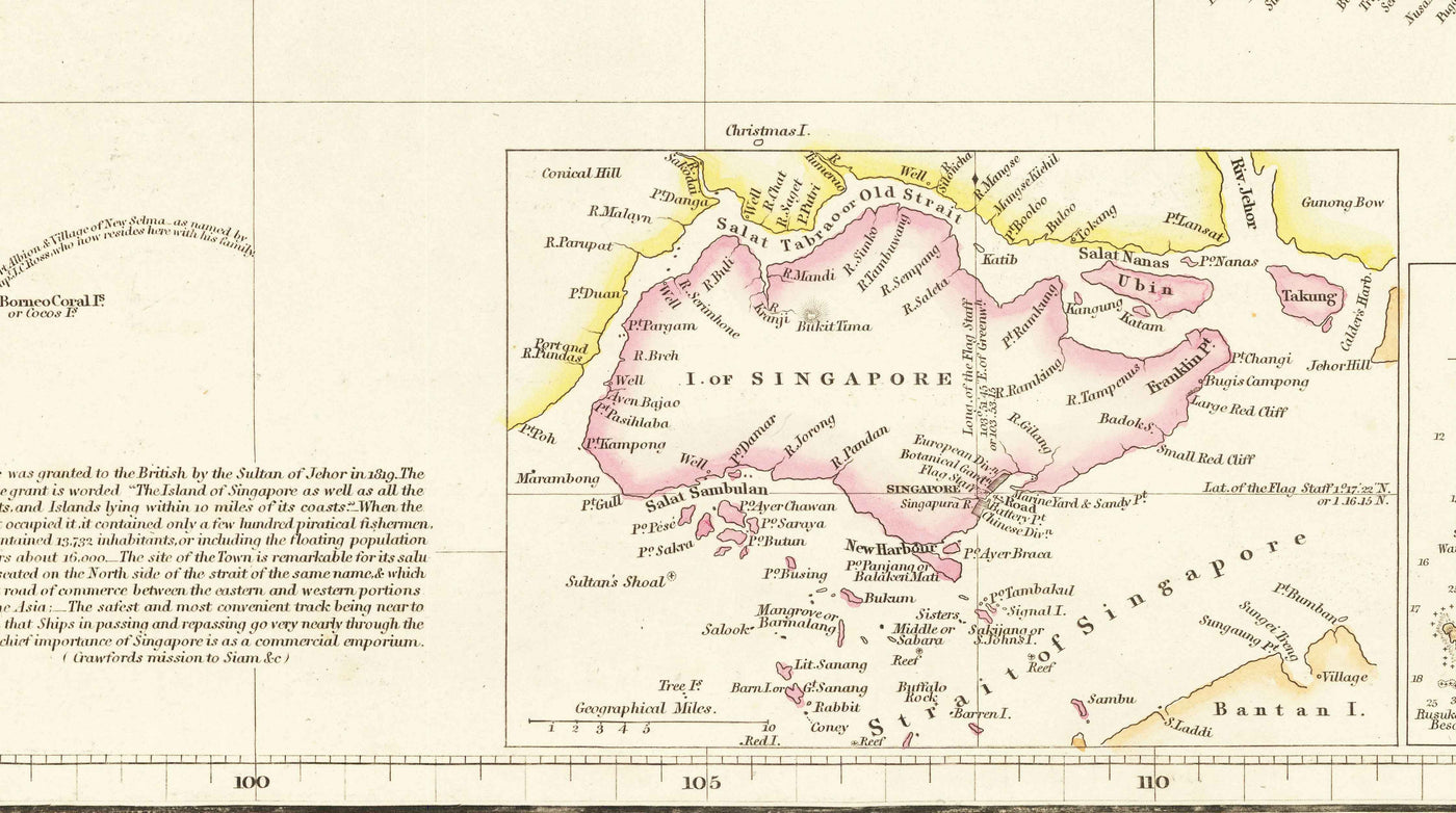 Old Map of Malay Archipelago & East Indies by Arrowsmith, 1859 - Southeast Asia, Philippines, Islands, Straits, Singapore