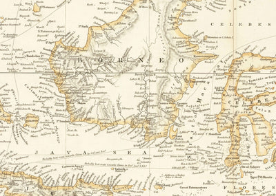 Old Map of Malay Archipelago & East Indies by Arrowsmith, 1859 - Southeast Asia, Philippines, Islands, Straits, Singapore