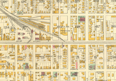 Old Map of Atlantic City, New Jersey, in 1891 by AY Lee - Boardwalk, Pacific, Baltic, Atlantic, Delaware Avenue