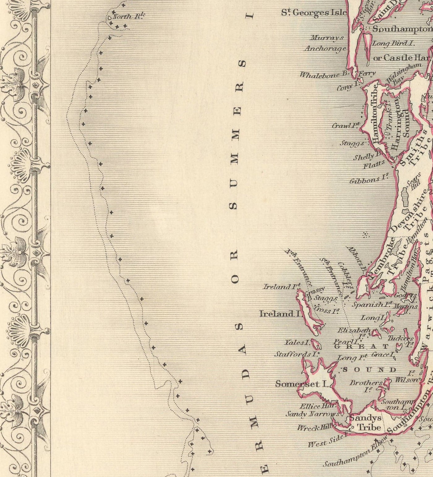 Antiguo mapa de las islas del Atlántico, 1851 por Tallis & Rapkin - Bermudas, Azores, Canarias, Tenerife, Madeira, Cabo Verde