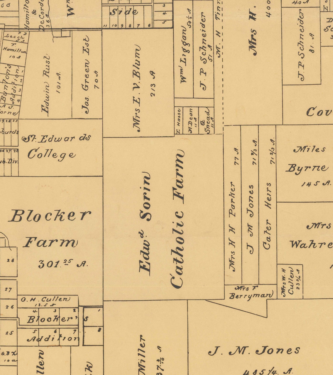 Mapa antiguo raro de Austin, Texas en 1891 - Plan de la ciudad muy temprano, Capitolio del estado, Ferrocarril, UT Austin, Dam Austin