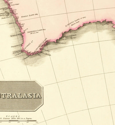 Antiguo mapa de Australia por John Pinkerton, 1813 - Australasia, Oceanía, Melanesia - Colonia Penal de Nueva Gales del Sur