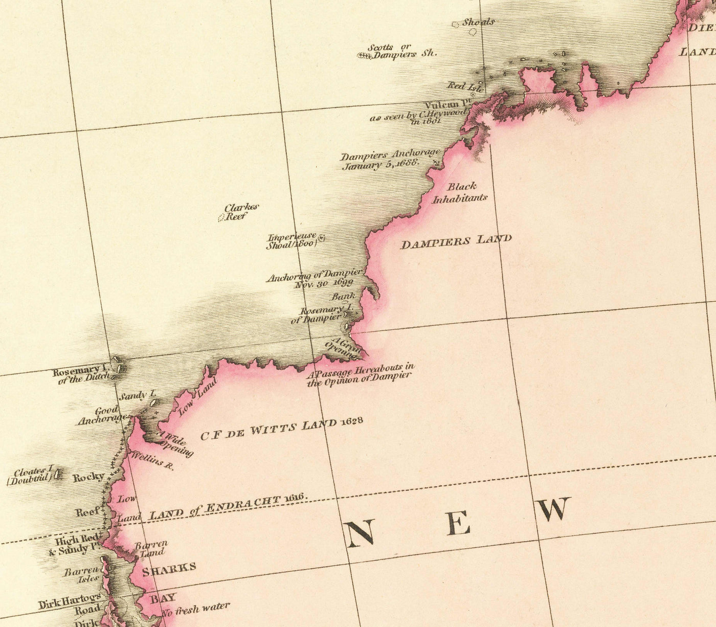 Antiguo mapa de Australia por John Pinkerton, 1813 - Australasia, Oceanía, Melanesia - Colonia Penal de Nueva Gales del Sur