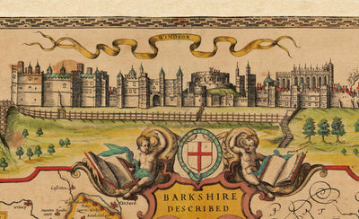 Old Map of Berkshire, 1611, John Speed - Reading, Slough, Bracknell, Maidenhead
