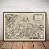 Mappa antica di Berlino, 1939 di Rex Whistler - Propaganda satirica della Seconda Guerra Mondiale - Hitler, Goebbels, Cherubini, Dea Britannia 