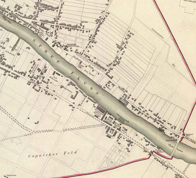 Mapa antiguo de Berlín en 1833 por SDUK - Alemania, Tiergarten, Alexanderplatz, Muro de Berlín, Puerta de Brandemburgo