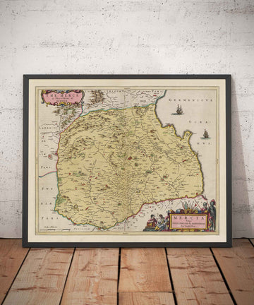 Old Map of Berwickshire in 1665 by Joan Blaeu - Eyemouth, Ayton, Coldingham, Tweedmouth, Hutton