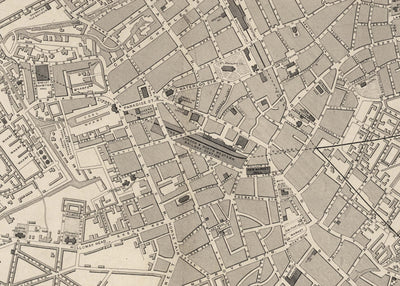 Old Map of Birmingham in 1851 by J. & F. Tallis - Midlands, Brum, City Wall Art