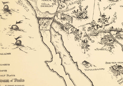 Old Alcohol Bootlegger's Map of the United States, 1926 by McCandlish - Prohibition-Era Comic Map of the US