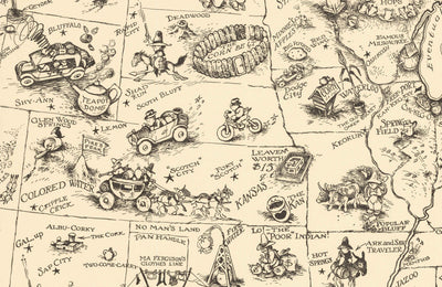 Old Alcohol Bootlegger's Map of the United States, 1926 by McCandlish - Prohibition-Era Comic Map of the US