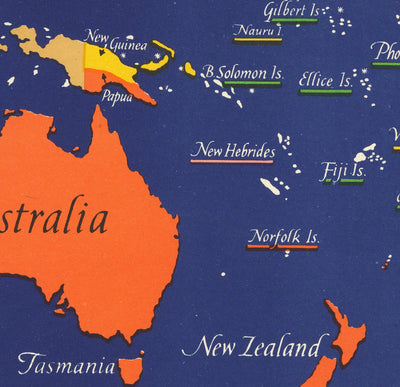 Vieux-Britanniques Commonwealth of Nations World Carte, 1942 - Empire britannique, Royaume-Uni, Canada, Australie, Dominions, Inde, Afrique