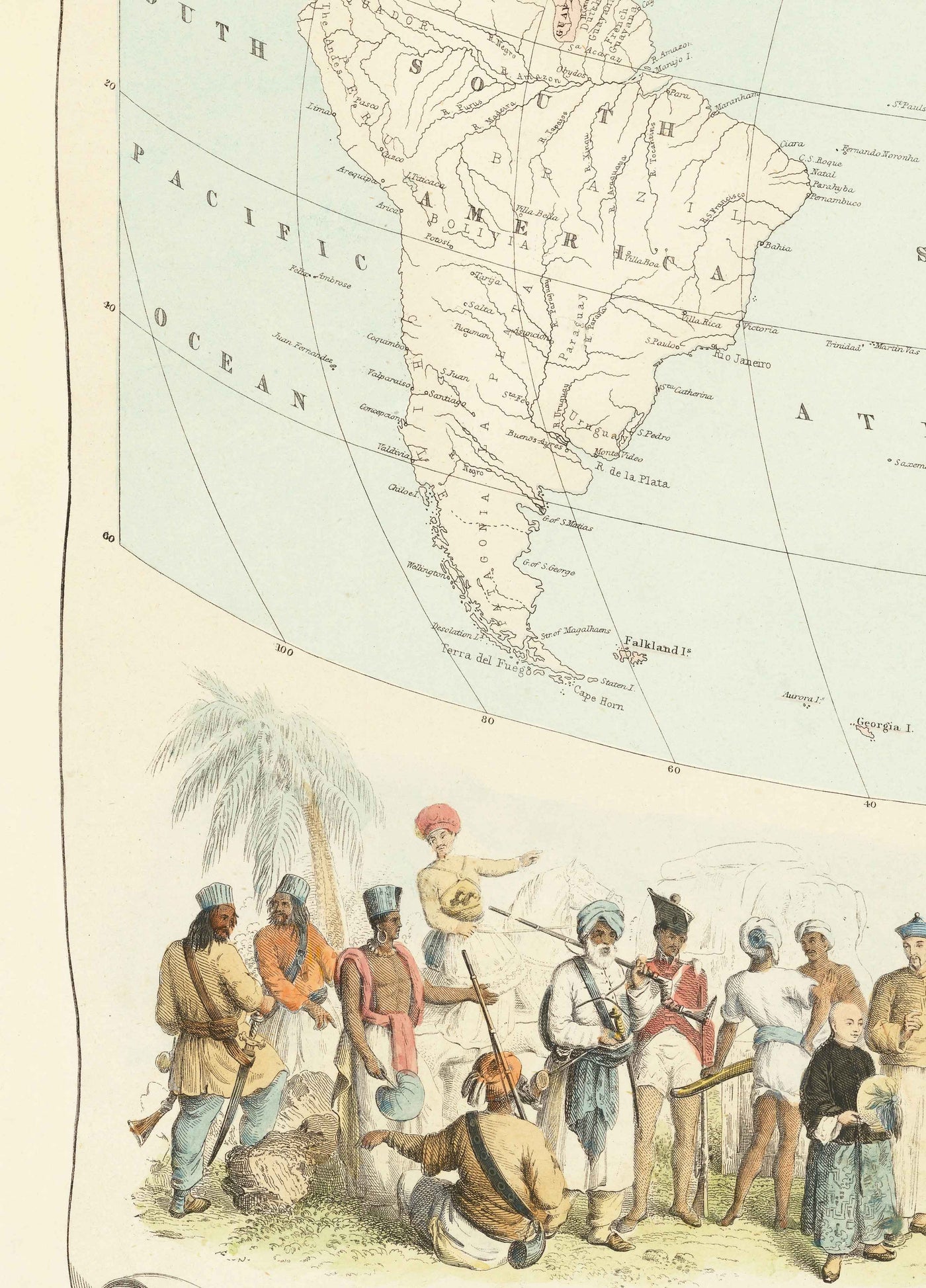 Old World Map of the British Empire, 1872 by Fullarton - Inhabitants & Population, Commonwealth, Colonialism
