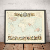 Old World Map of the British Empire, 1872 by Fullarton - Inhabitants & Population, Commonwealth, Colonialism
