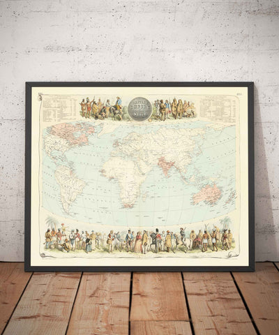 Old World Map of the British Empire, 1872 by Fullarton - Inhabitants & Population, Commonwealth, Colonialism