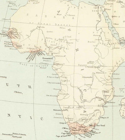 Old World Map of the British Empire, 1872 by Fullarton - Inhabitants & Population, Commonwealth, Colonialism