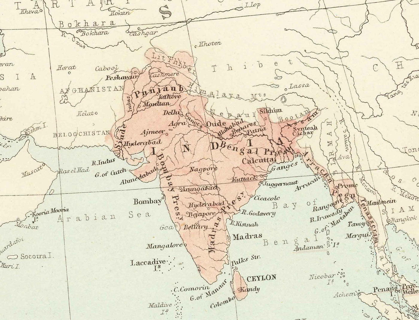 Old World Map of the British Empire, 1872 by Fullarton - Inhabitants & Population, Commonwealth, Colonialism