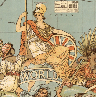 Old British Empire World Map, 1886 - Queen Victoria Jubilee Wall Chart by the "Graphic"
