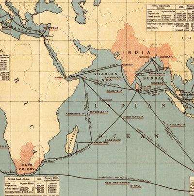 Old British Empire World Map, 1886 - Queen Victoria Jubilee Wall Chart by the "Graphic"