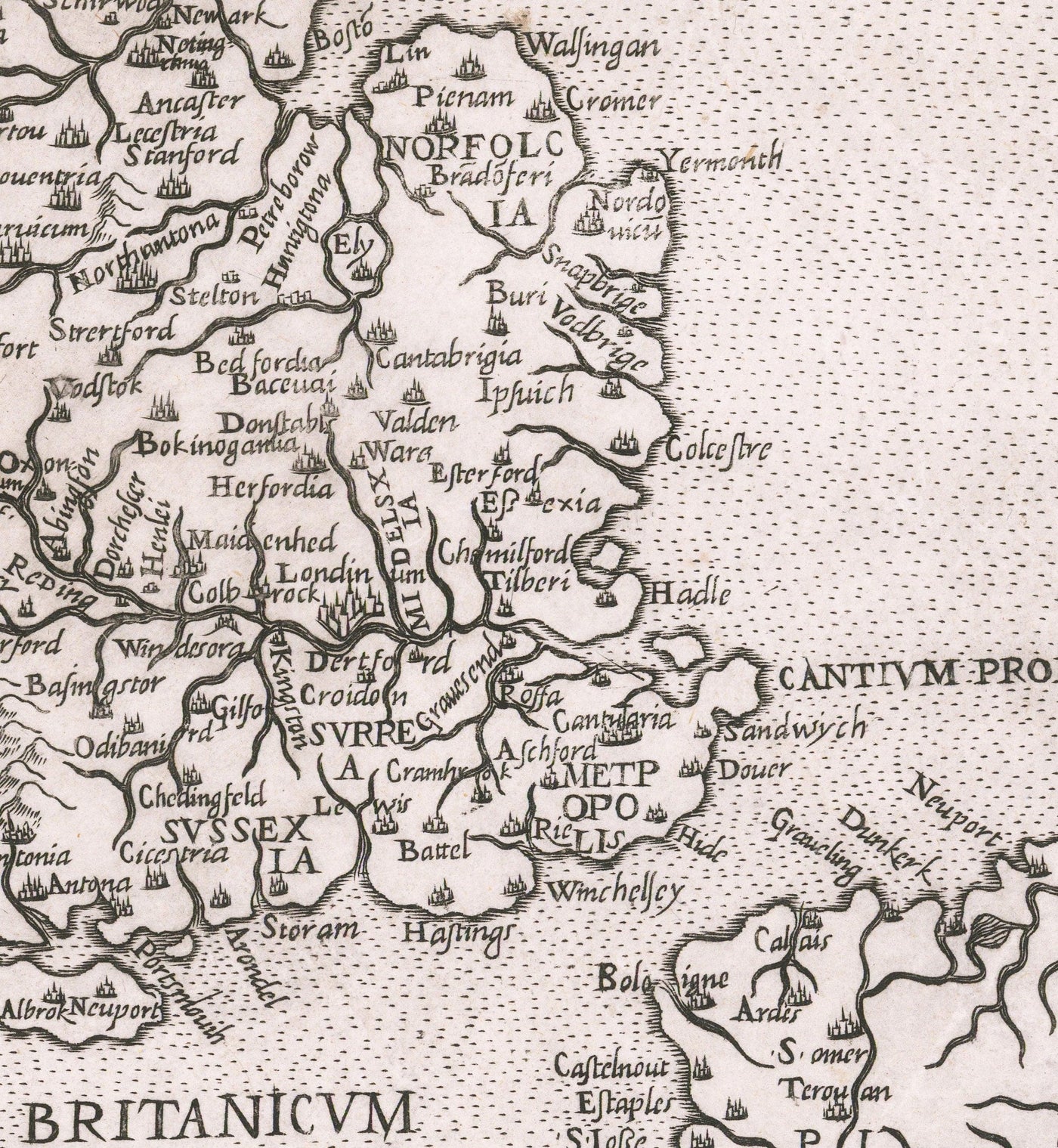 Very Old Map of the British Isles, 1562 by George Lily - First True Map of Great Britain and Ireland - Bertelli & Lafreri Version of George Lily's Map