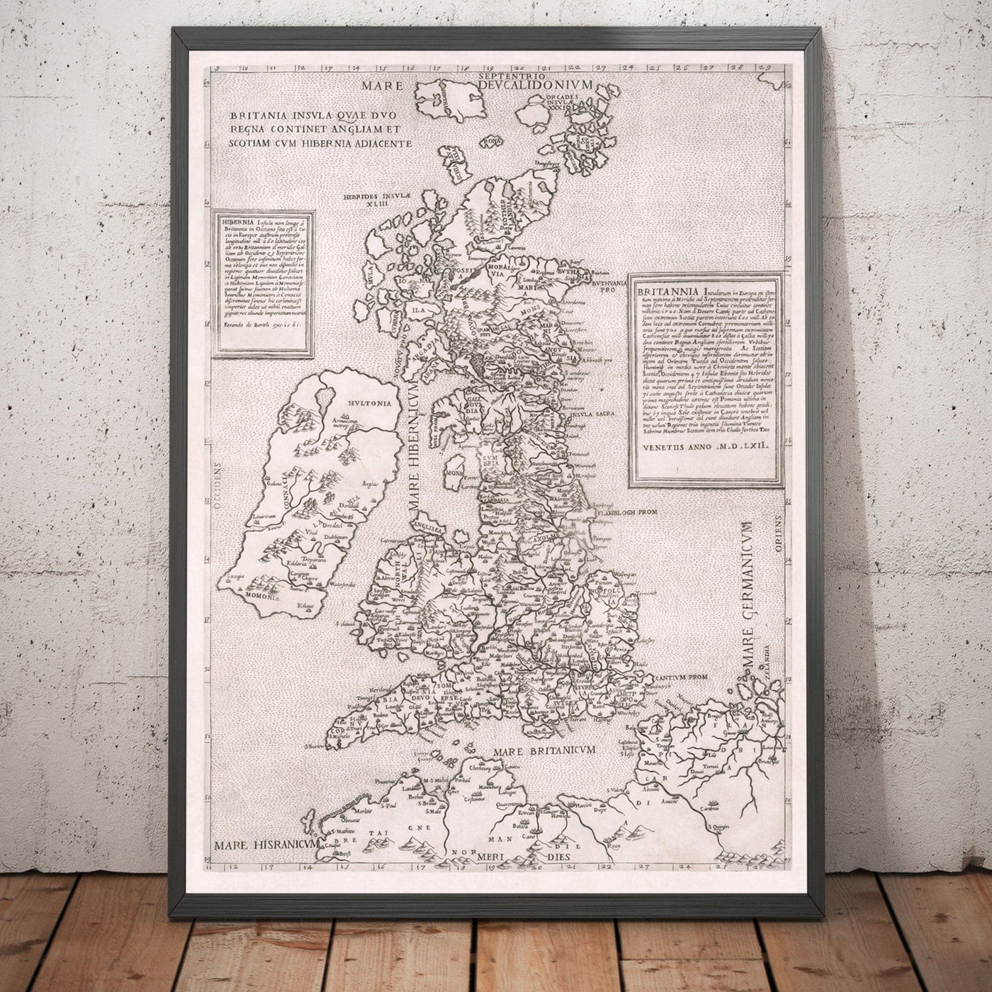 Very Old Map of the British Isles, 1562 by George Lily - First True Map of Great Britain and Ireland - Bertelli & Lafreri Version of George Lily's Map