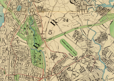 Old Map of the Bronx in 1900 by Hyde and Co. - New York City, Pelham Bay Park, Hunter Island, Botanical Garden, Harlem River