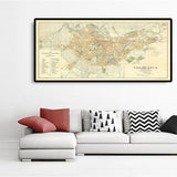 Mapa antiguo de Casablanca en 1934 por Gaillac-Monrocq - Antigua Medina, Puerto de Casablanca, Derb Ghallef, Nueva Medina, Hipódromo, Anfa