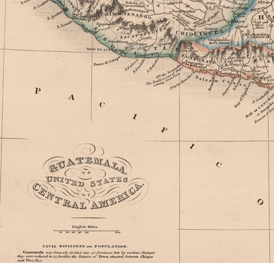 Alte Karte von Mittelamerika im Jahr 1864 von James Wyld - Mexiko, Honduras, Moskitoküste, Guatemala, Costa Rica 