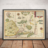 Mapa antiguo del sudeste asiático, 1596 - China, Corea, Japón, Filipinas, Singapur, Malasia, Indonesia, Indias Orientales
