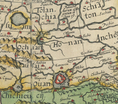 Rare ancienne carte de Chine, 1593 de Cornelis de Jode - Premier tableau européen de la Chine, du Japon et de la Corée