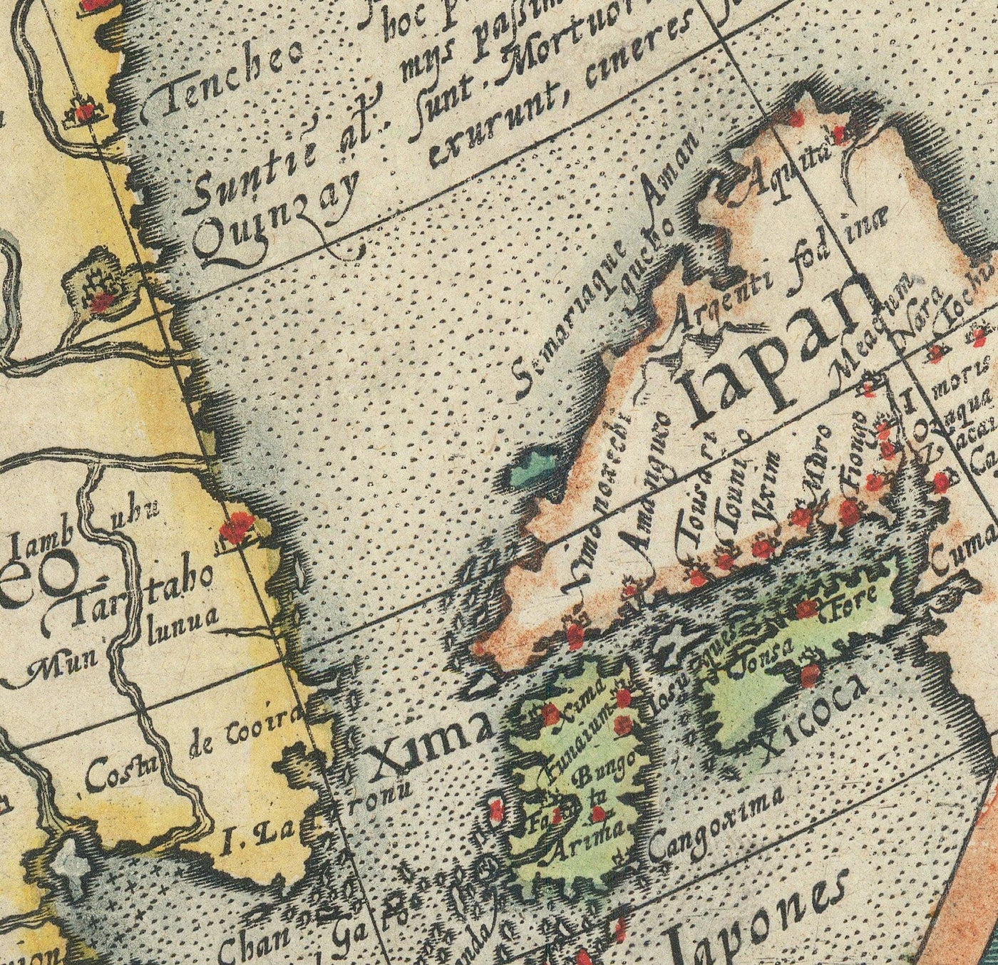 Rare ancienne carte de Chine, 1593 de Cornelis de Jode - Premier tableau européen de la Chine, du Japon et de la Corée
