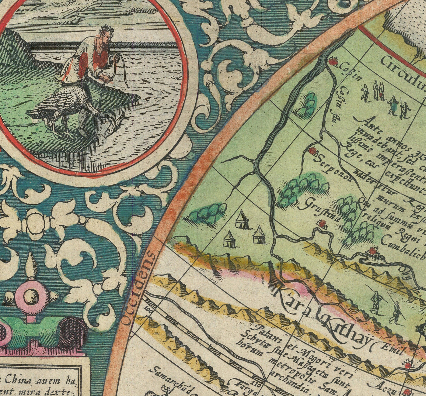 Rare ancienne carte de Chine, 1593 de Cornelis de Jode - Premier tableau européen de la Chine, du Japon et de la Corée