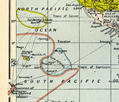 Antiguo Mapa Colonial del Mundo, 1912 por Cambridge Publishing - Imperio Británico, Imperio Francés, Imperio Holandés, Imperio Chino, Imperio Español