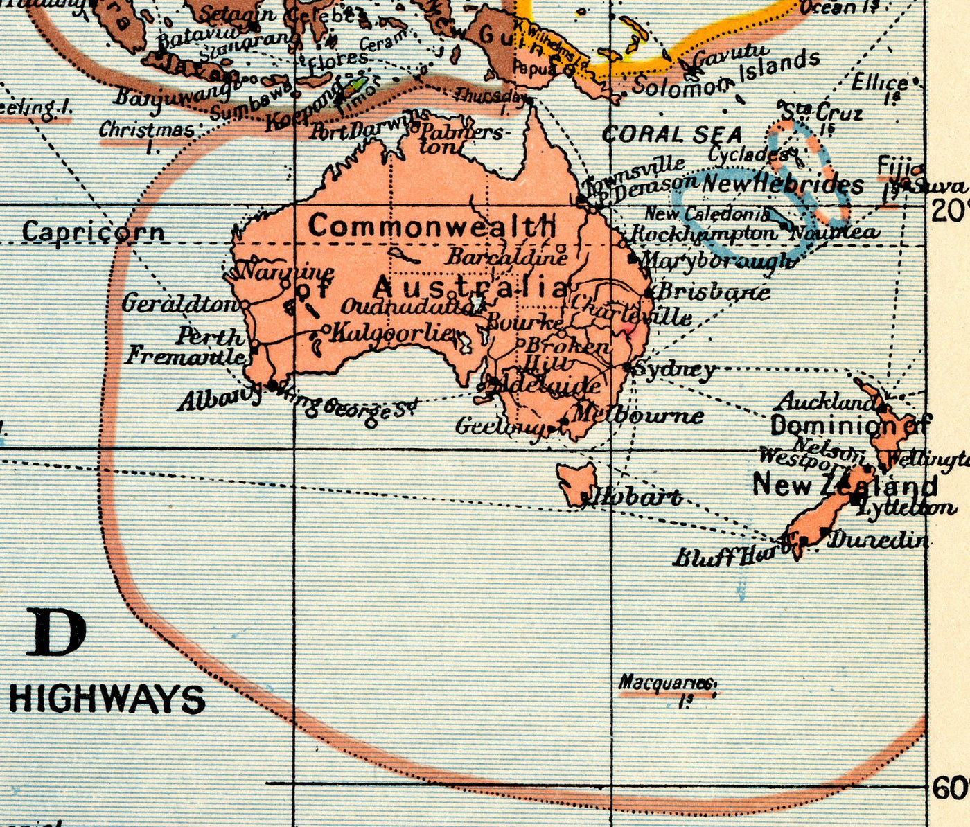 Antiguo Mapa Colonial del Mundo, 1912 por Cambridge Publishing - Imperio Británico, Imperio Francés, Imperio Holandés, Imperio Chino, Imperio Español